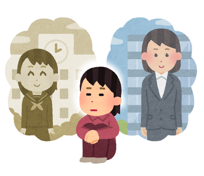 進路に悩んでいる人のイラスト